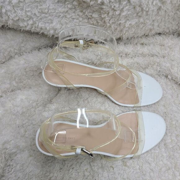 Something Navy Clear Strappy Heeled Sandals sz 6.5 - Picture 3 of 8